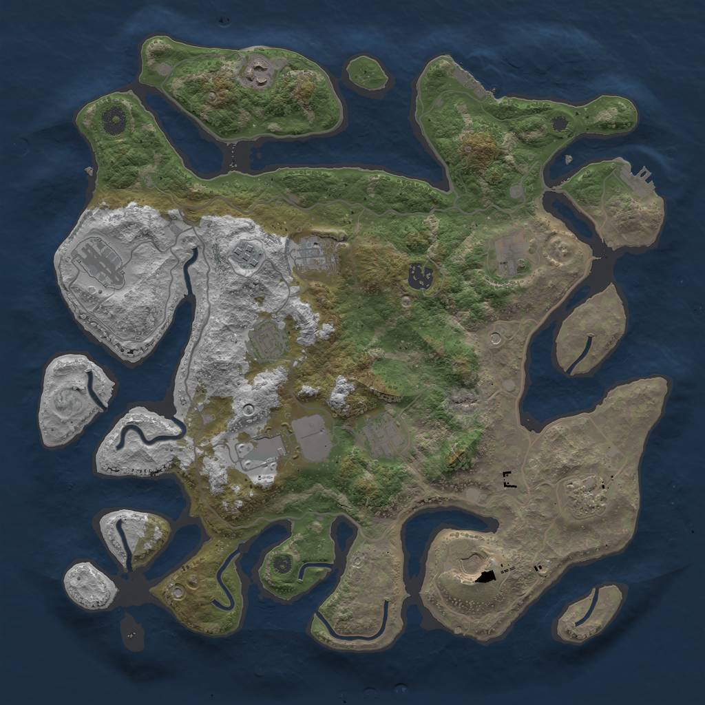 Rust Map: Procedural Map, Size: 4000, Seed: 1626998049, 16 Monuments