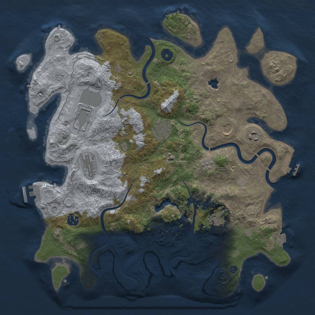 Rust Map: Procedural Map, Size: 4000, Seed: 342564, 14 Monuments