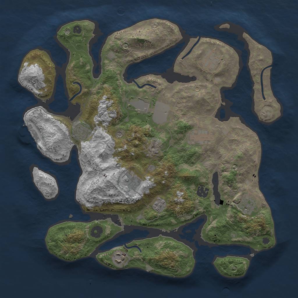 Rust Map: Procedural Map, Size: 3700, Seed: 98641, 13 Monuments