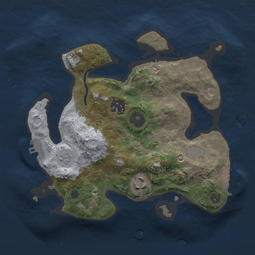 Rust Map: Procedural Map, Size: 2500, Seed: 86183952, 8 Monuments