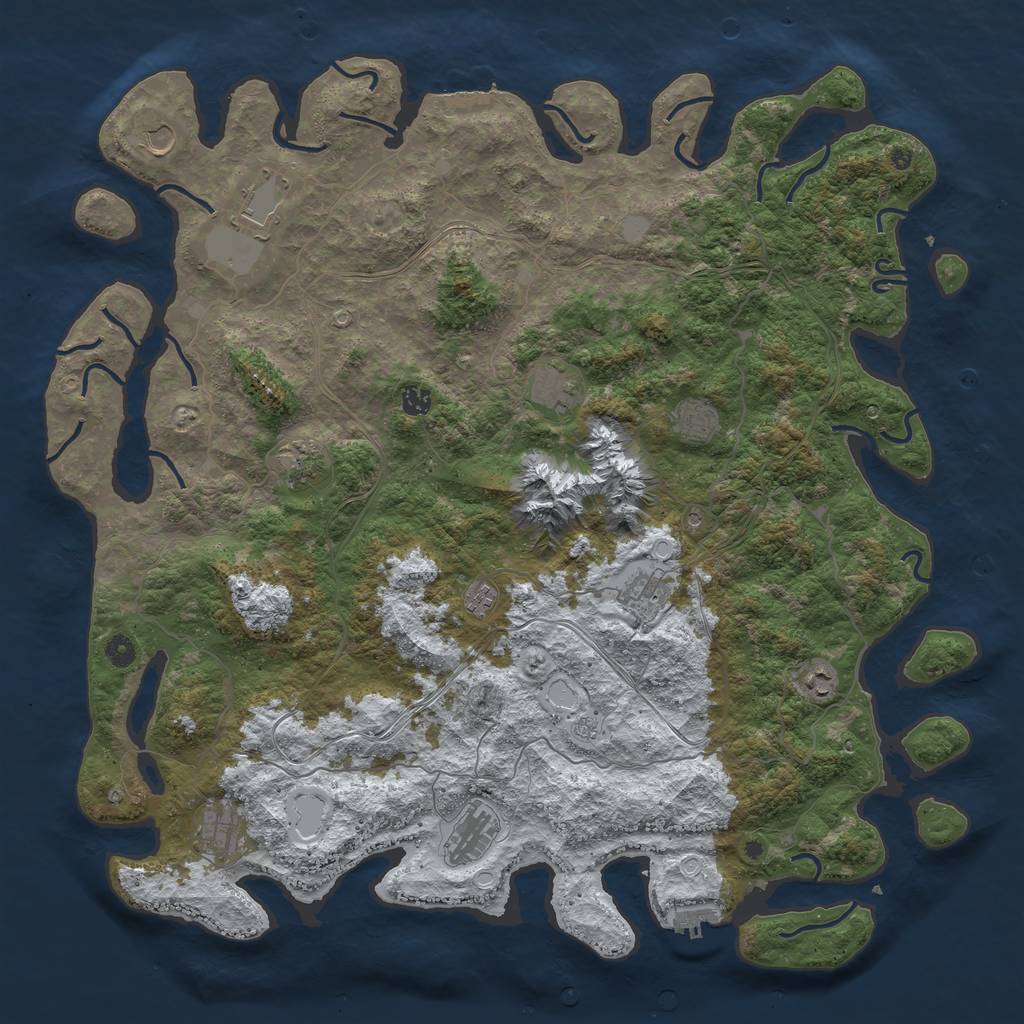 Rust Map: Procedural Map, Size: 5000, Seed: 50800, 20 Monuments
