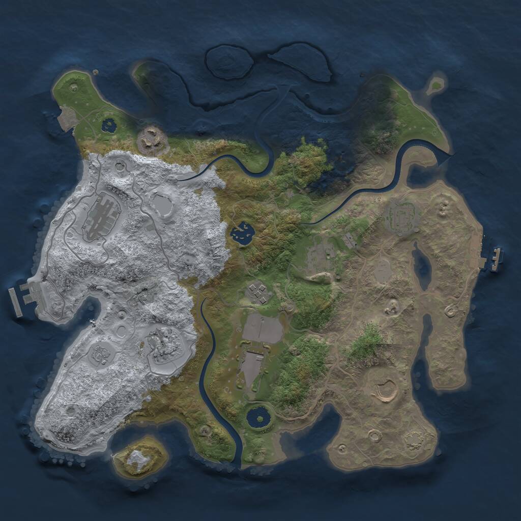 Rust Map: Procedural Map, Size: 3500, Seed: 573390, 15 Monuments