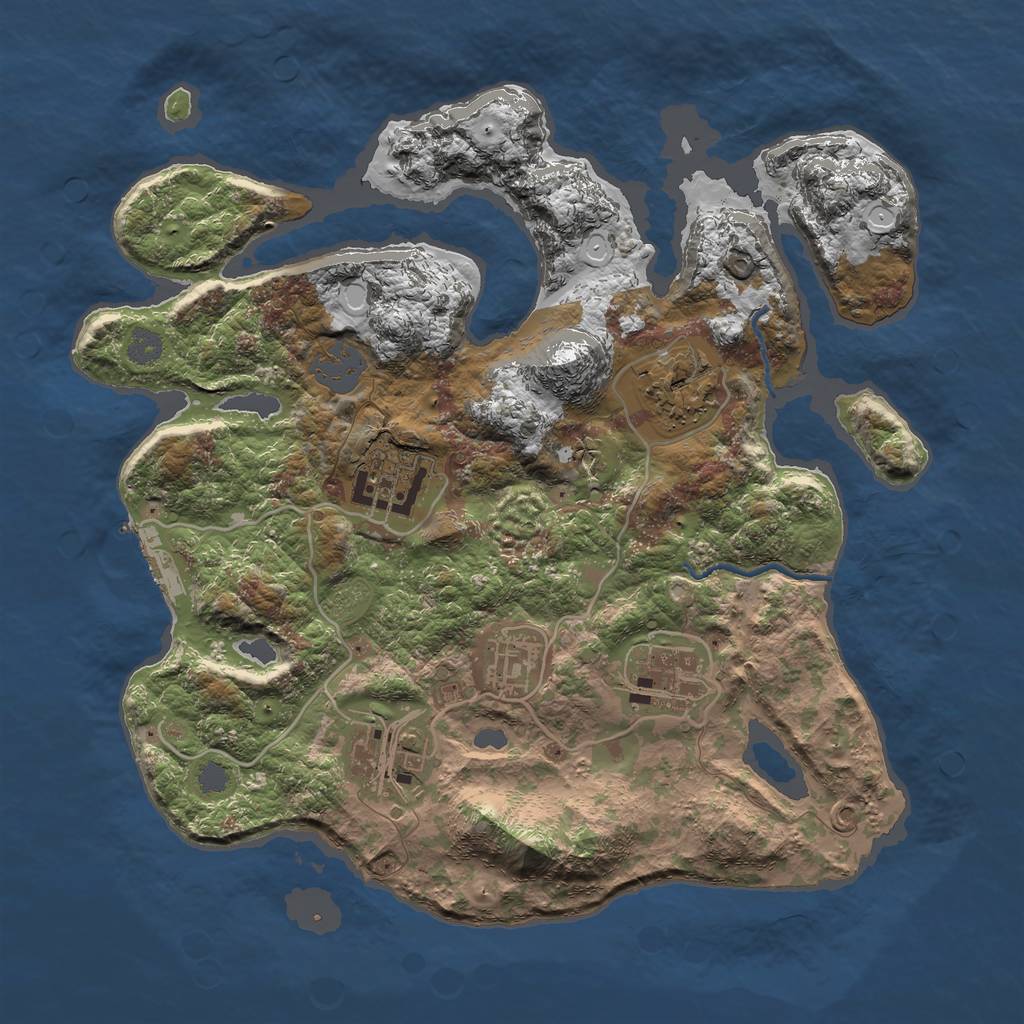 Rust Map: Procedural Map, Size: 3000, Seed: 5101078, 11 Monuments