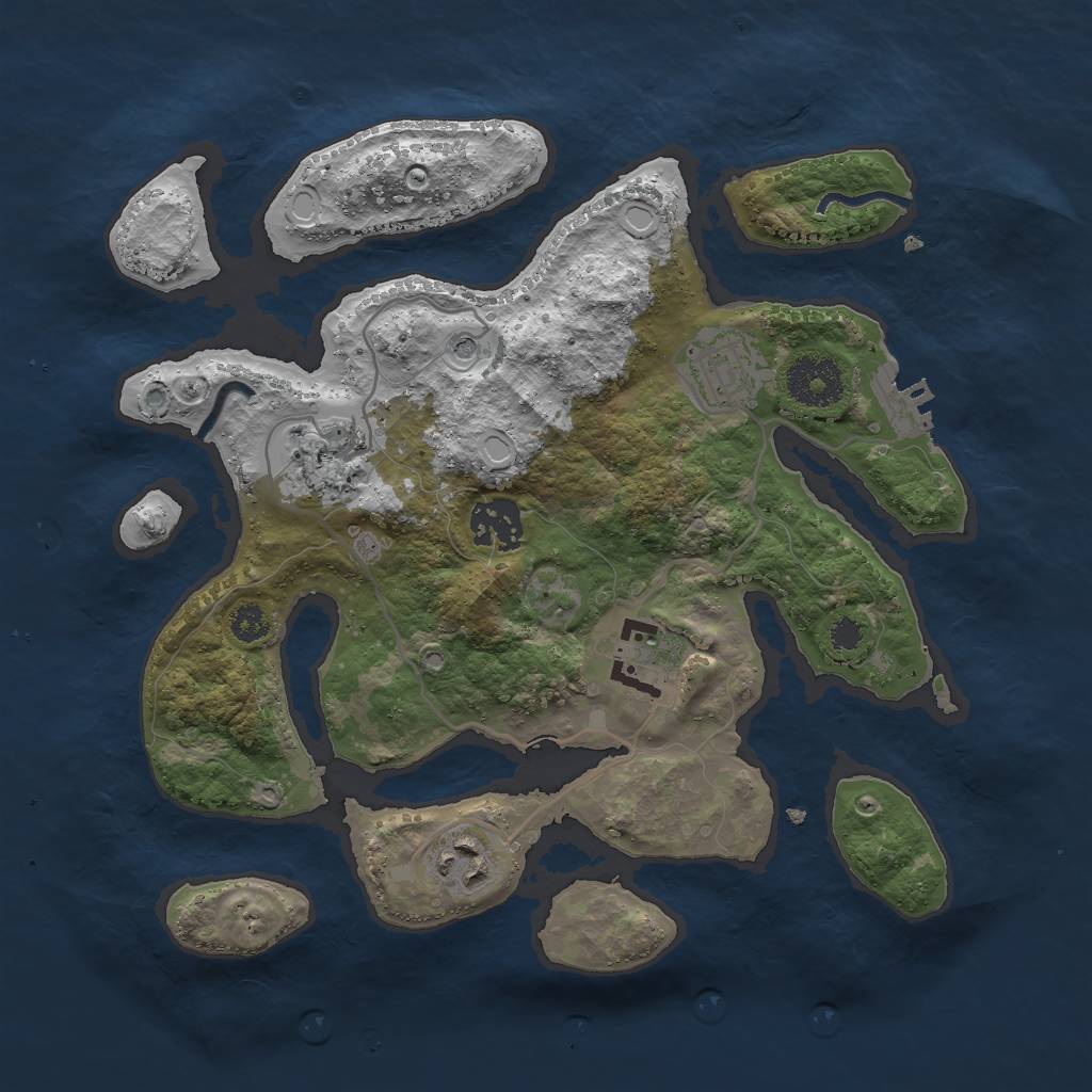 Rust Map: Procedural Map, Size: 3000, Seed: 1750, 12 Monuments