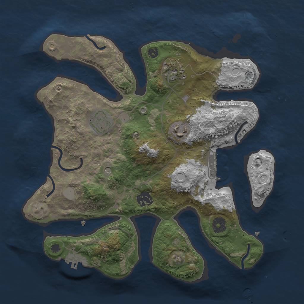 Rust Map: Procedural Map, Size: 3000, Seed: 1828070840, 12 Monuments