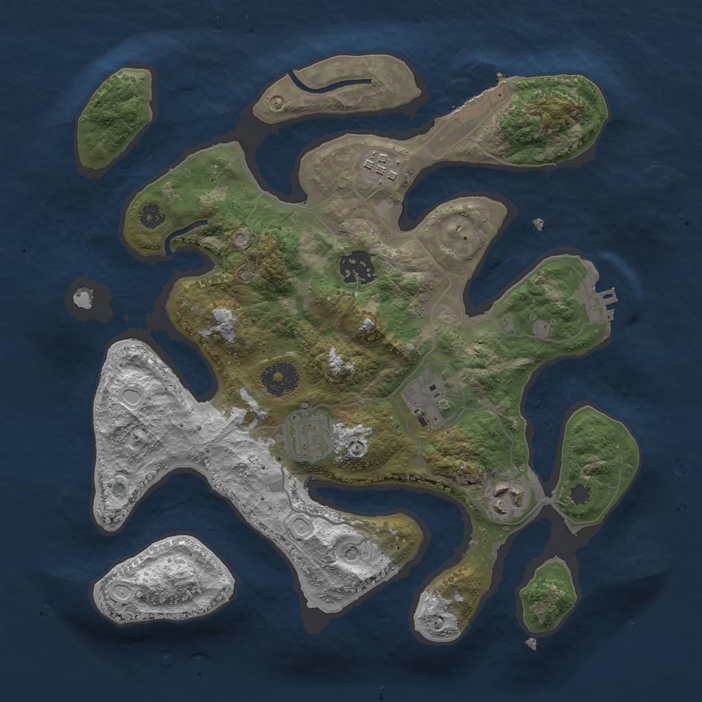 Rust Map: Procedural Map, Size: 3000, Seed: 2010413212, 16 Monuments