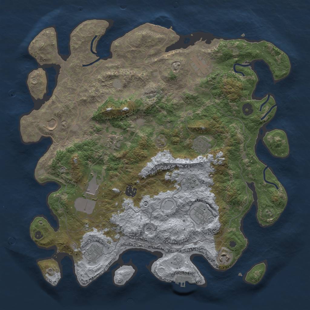 Rust Map: Procedural Map, Size: 4000, Seed: 1397776, 19 Monuments