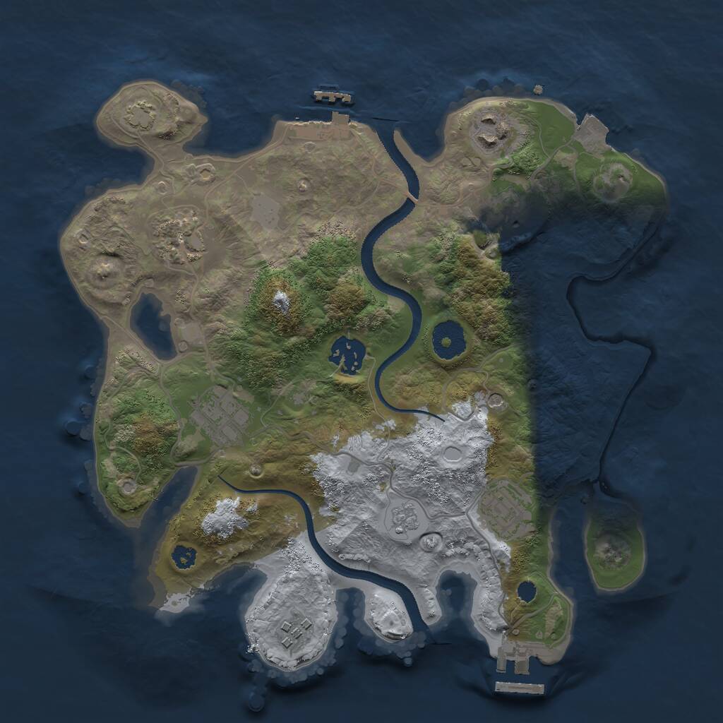 Rust Map: Procedural Map, Size: 3000, Seed: 294223849, 13 Monuments