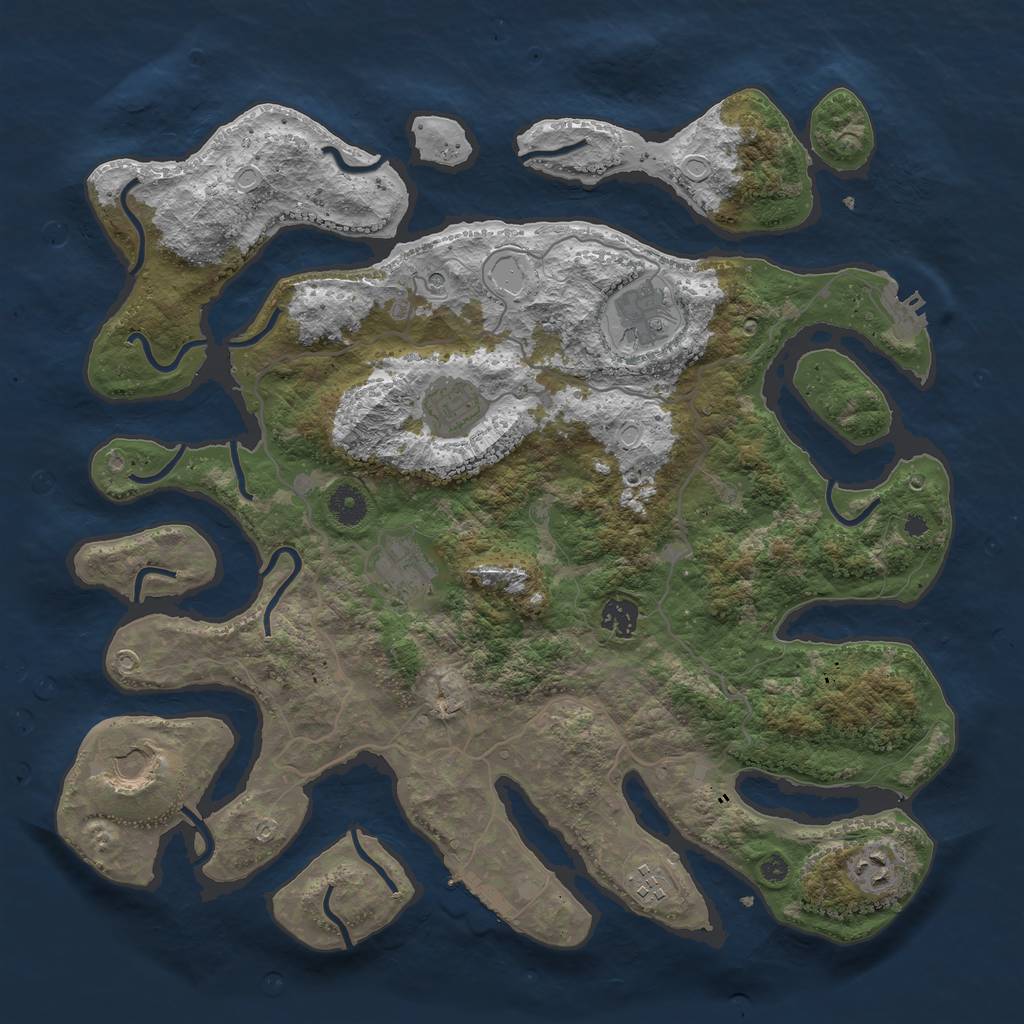 Rust Map: Procedural Map, Size: 4000, Seed: 659505, 18 Monuments