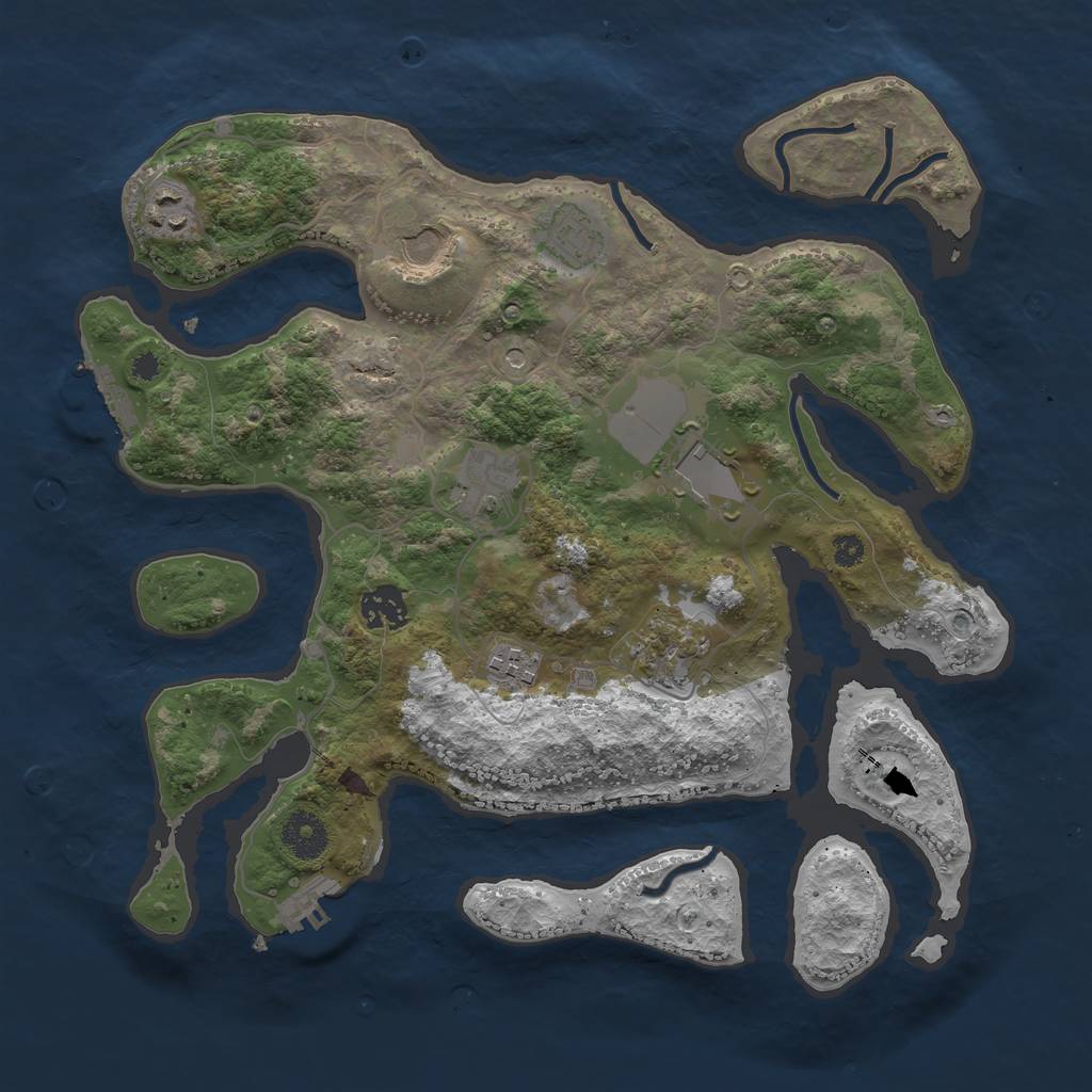 Rust Map: Procedural Map, Size: 3500, Seed: 996012, 13 Monuments