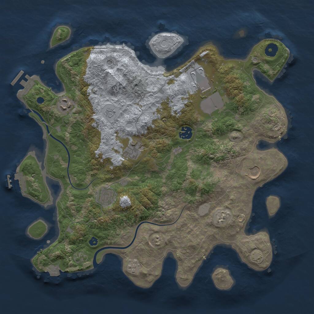 Rust Map: Procedural Map, Size: 3600, Seed: 13133, 13 Monuments