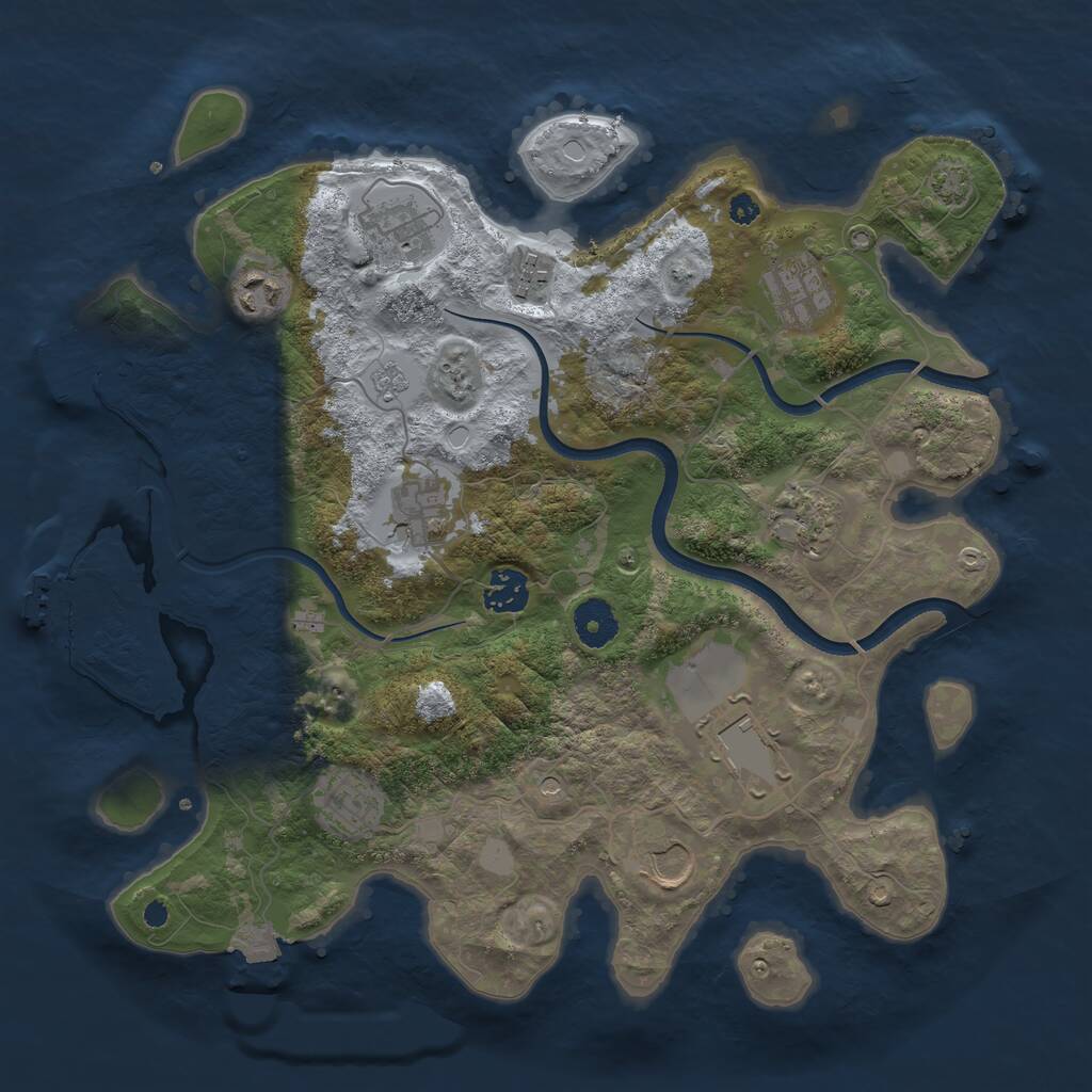 Rust Map: Procedural Map, Size: 3600, Seed: 13133, 16 Monuments