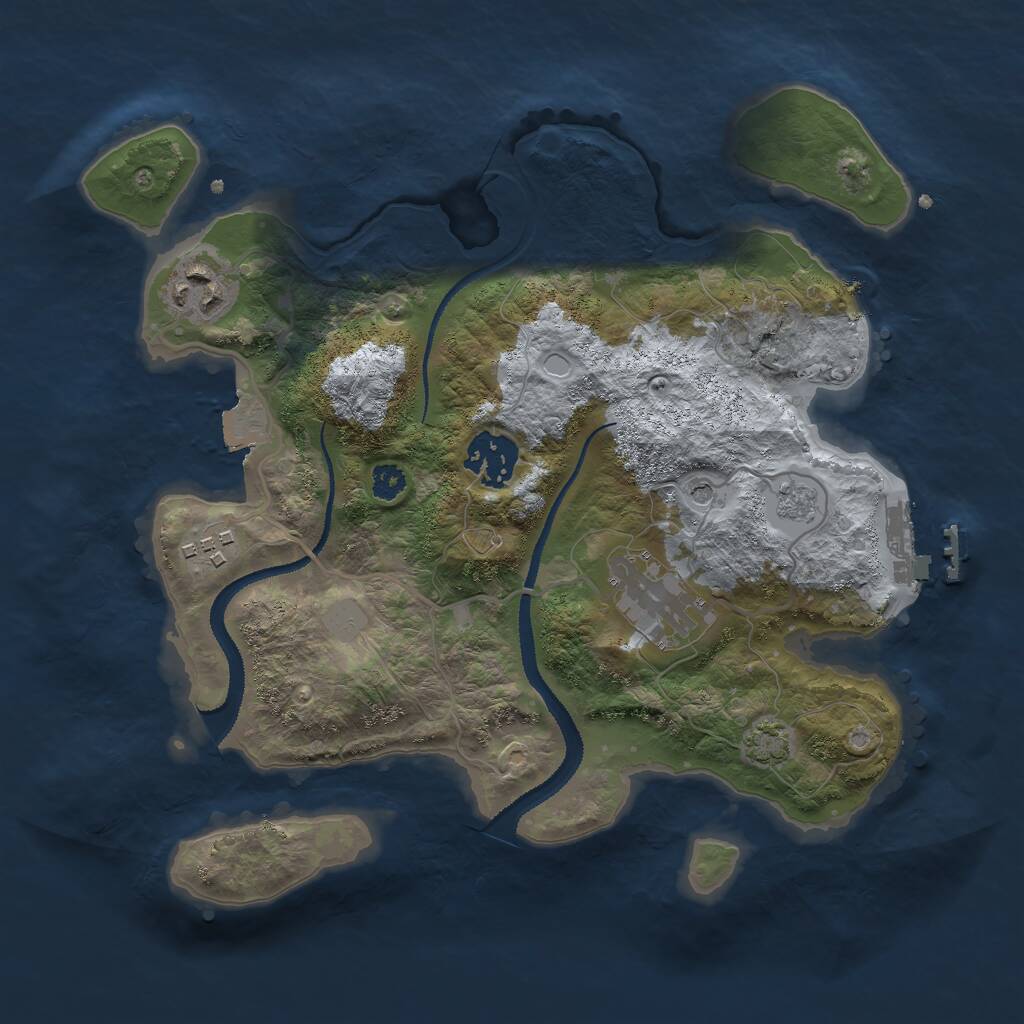 Rust Map: Procedural Map, Size: 2900, Seed: 153983487, 9 Monuments