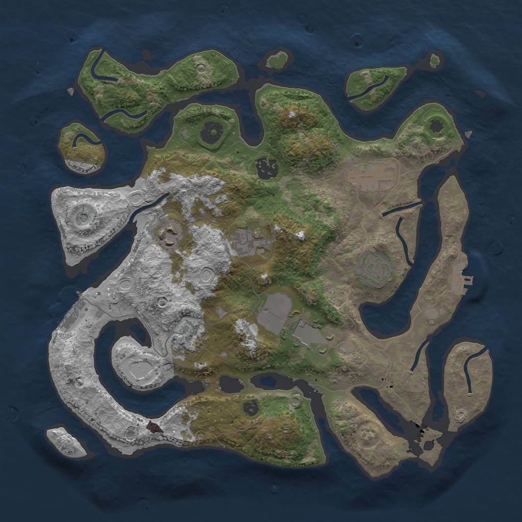 Rust Map: Procedural Map, Size: 3500, Seed: 36000, 15 Monuments