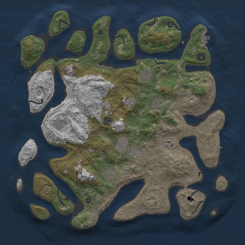 Rust Map: Procedural Map, Size: 4100, Seed: 1052021, 17 Monuments