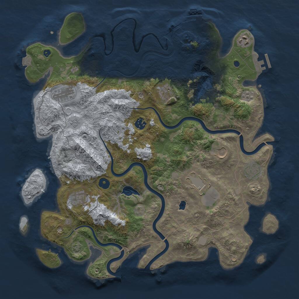 Rust Map: Procedural Map, Size: 4100, Seed: 1052021, 15 Monuments