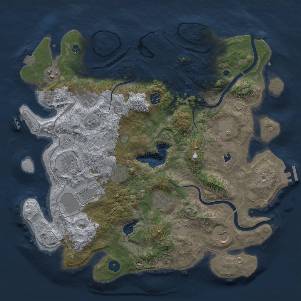Rust Map: Procedural Map, Size: 4000, Seed: 1014808460, 16 Monuments