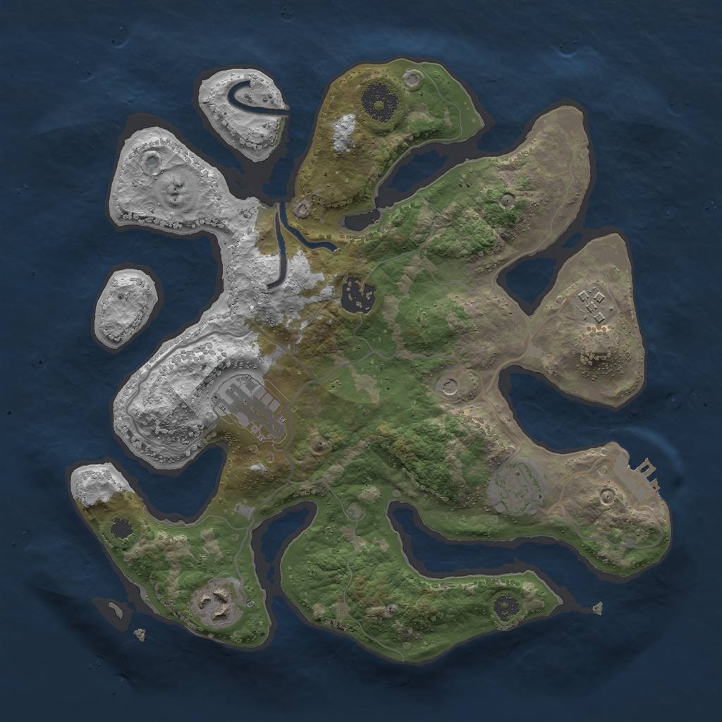 Rust Map: Procedural Map, Size: 3000, Seed: 875898813, 9 Monuments