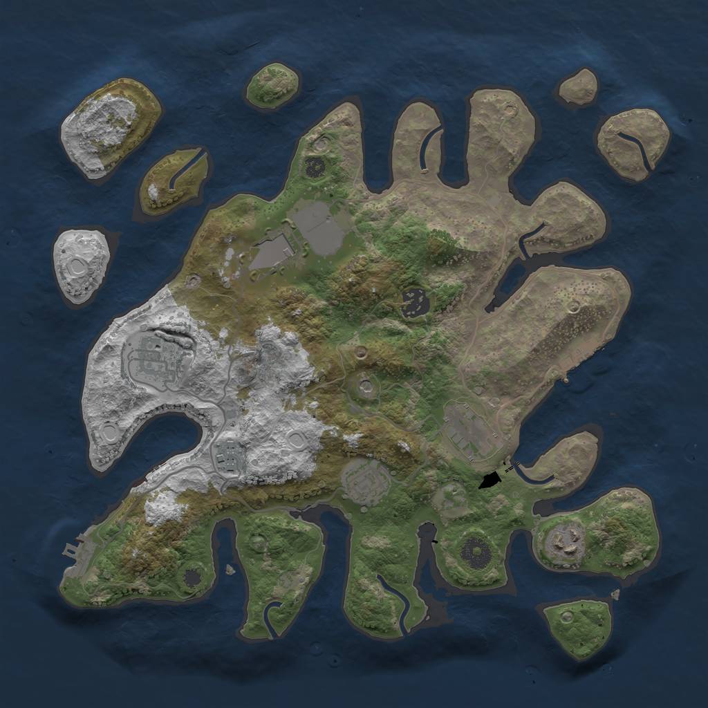 Rust Map: Procedural Map, Size: 3500, Seed: 99971889, 18 Monuments