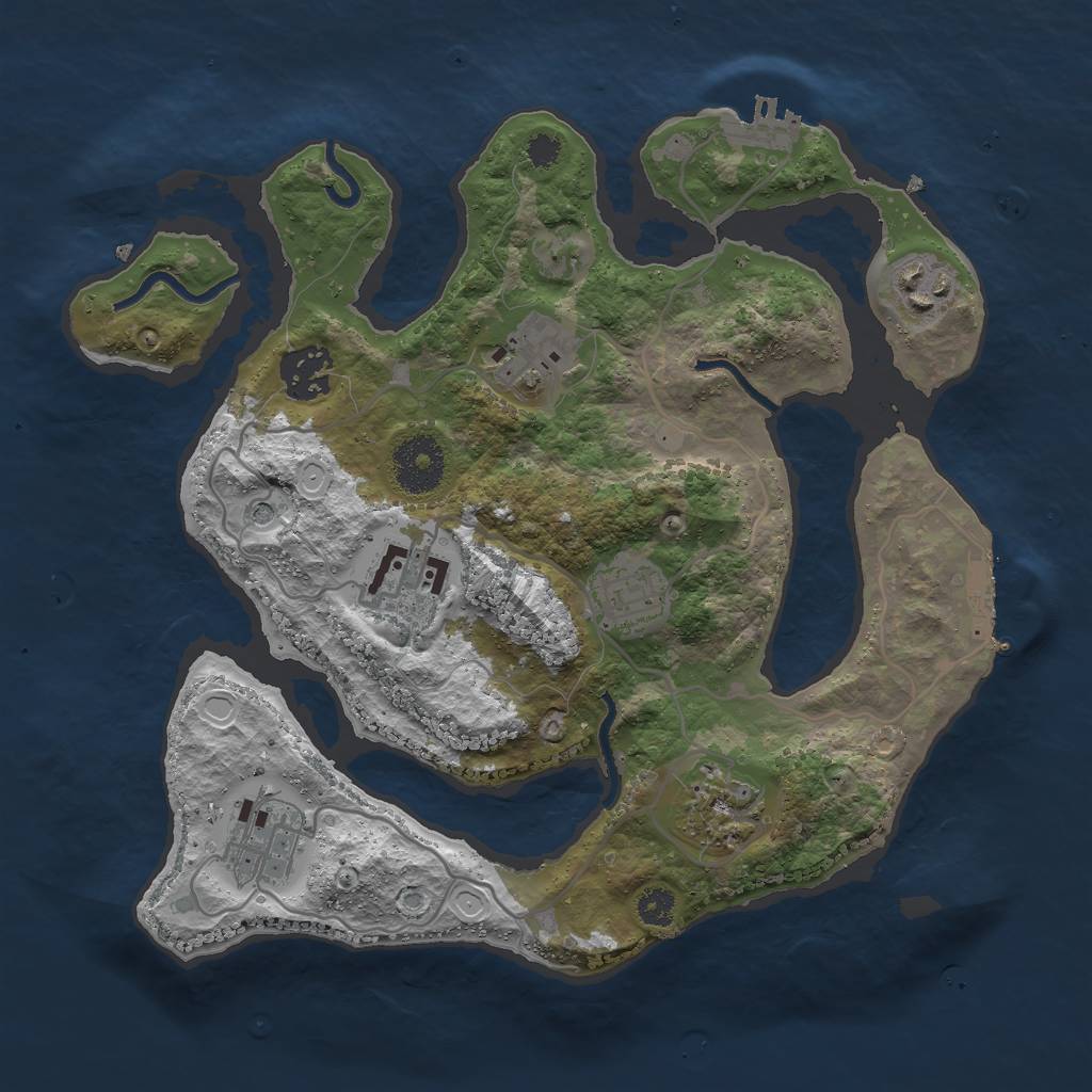 Rust Map: Procedural Map, Size: 3000, Seed: 311960411, 15 Monuments