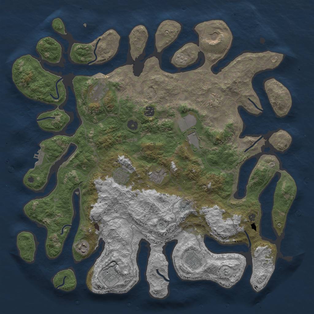 Rust Map: Procedural Map, Size: 4500, Seed: 1724053900, 21 Monuments