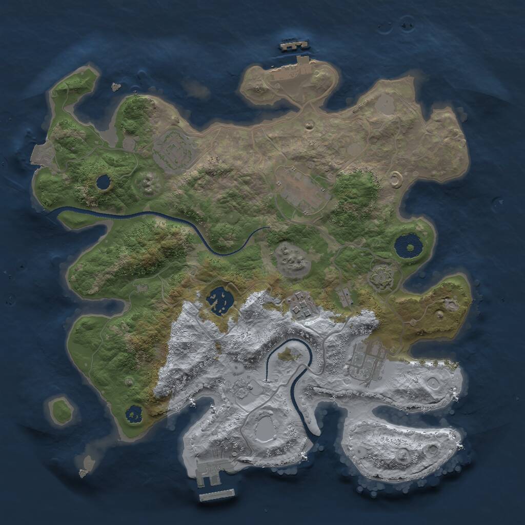 Rust Map: Procedural Map, Size: 3000, Seed: 857531681, 10 Monuments