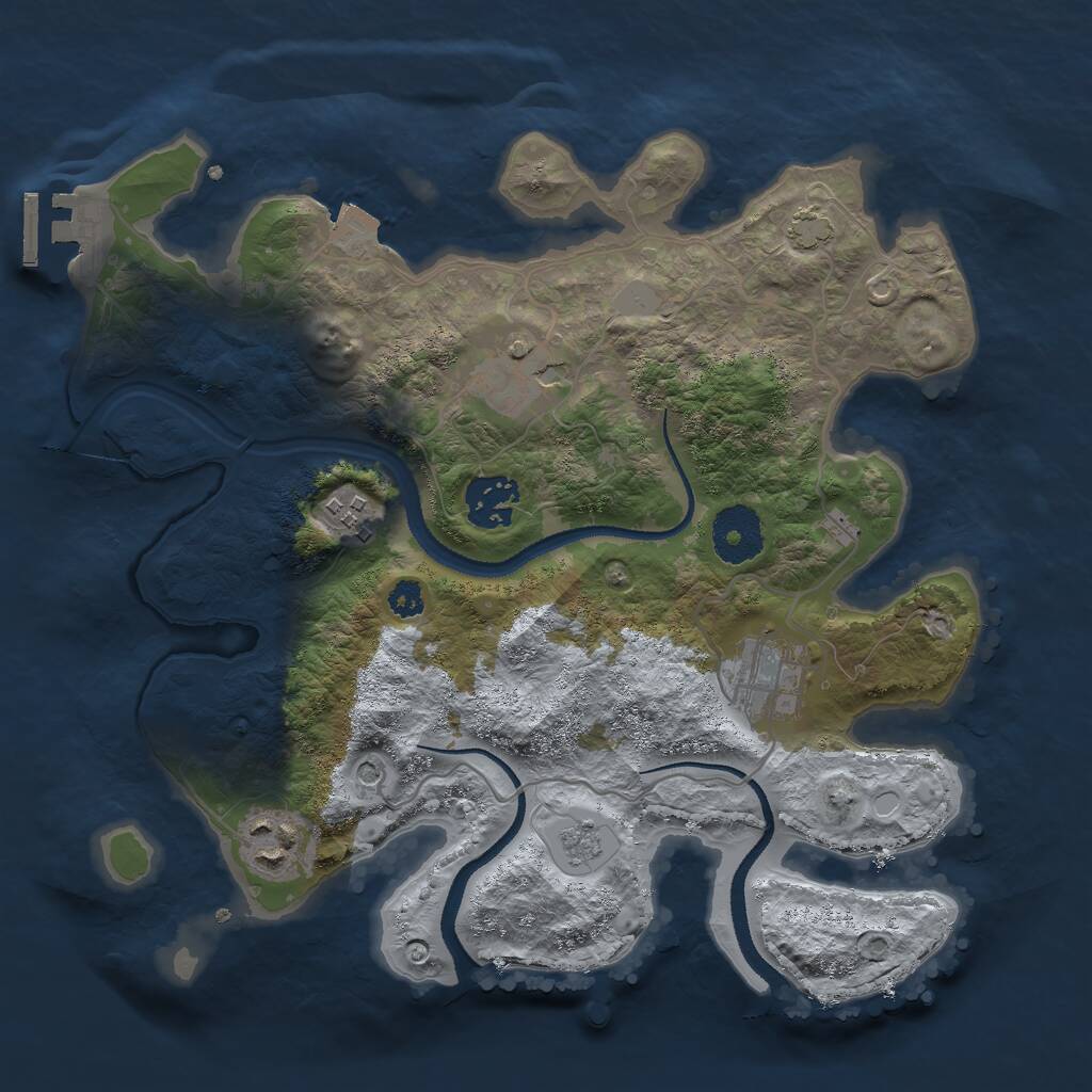 Rust Map: Procedural Map, Size: 3000, Seed: 857531681, 10 Monuments