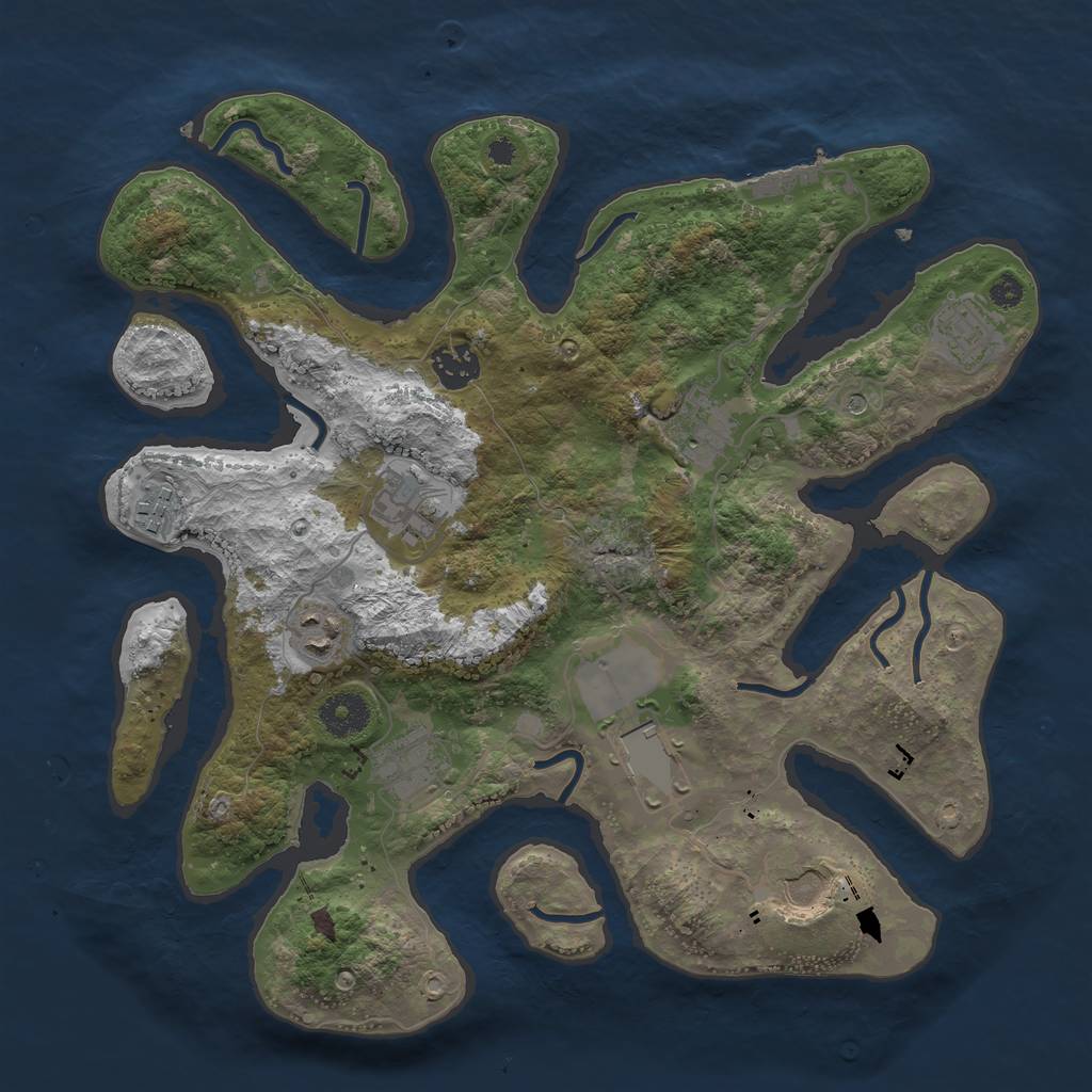 Rust Map: Procedural Map, Size: 3500, Seed: 1771256105, 13 Monuments