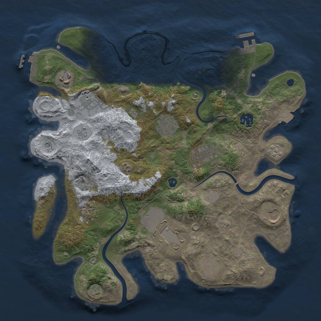 Rust Map: Procedural Map, Size: 3500, Seed: 1771256105, 16 Monuments