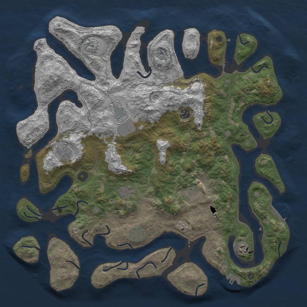 Rust Map: Procedural Map, Size: 4500, Seed: 824935, 20 Monuments