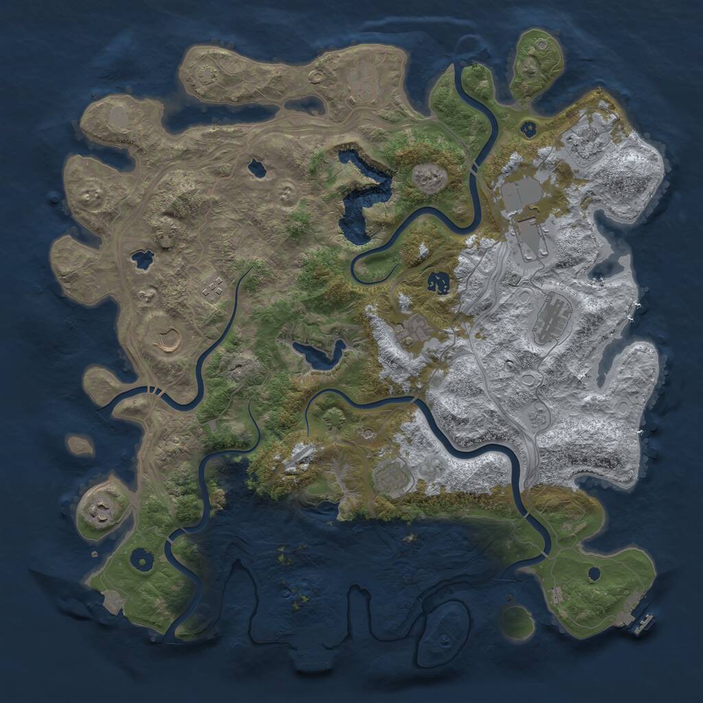 Rust Map: Procedural Map, Size: 4500, Seed: 1344606687, 16 Monuments
