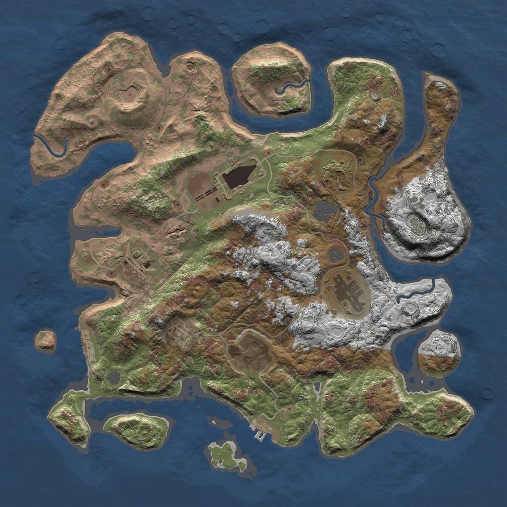 Rust Map: Procedural Map, Size: 3500, Seed: 616797, 14 Monuments