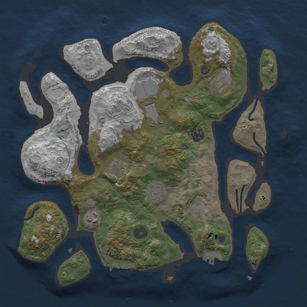 Rust Map: Procedural Map, Size: 3500, Seed: 891675, 15 Monuments