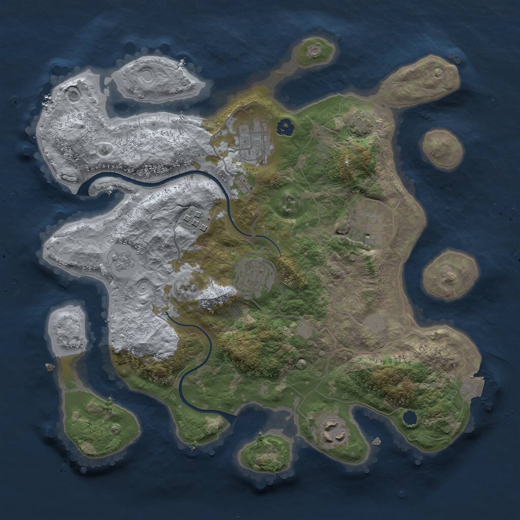 Rust Map: Procedural Map, Size: 3000, Seed: 4690349, 8 Monuments