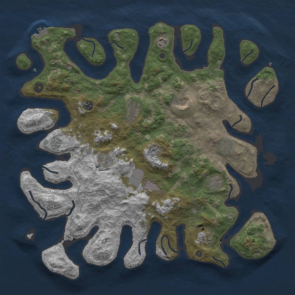 Rust Map: Procedural Map, Size: 4500, Seed: 5817, 14 Monuments