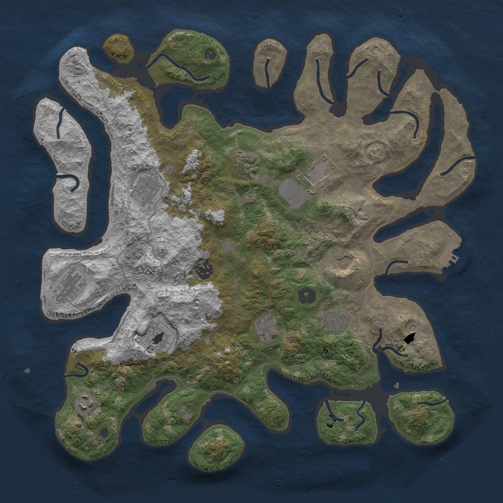 Rust Map: Procedural Map, Size: 4300, Seed: 545151, 15 Monuments