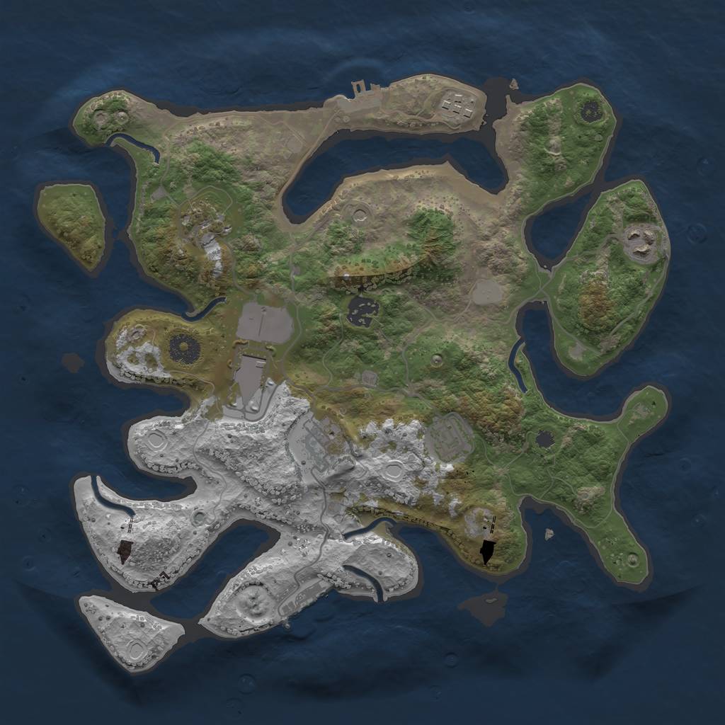 Rust Map: Procedural Map, Size: 3500, Seed: 514589, 15 Monuments