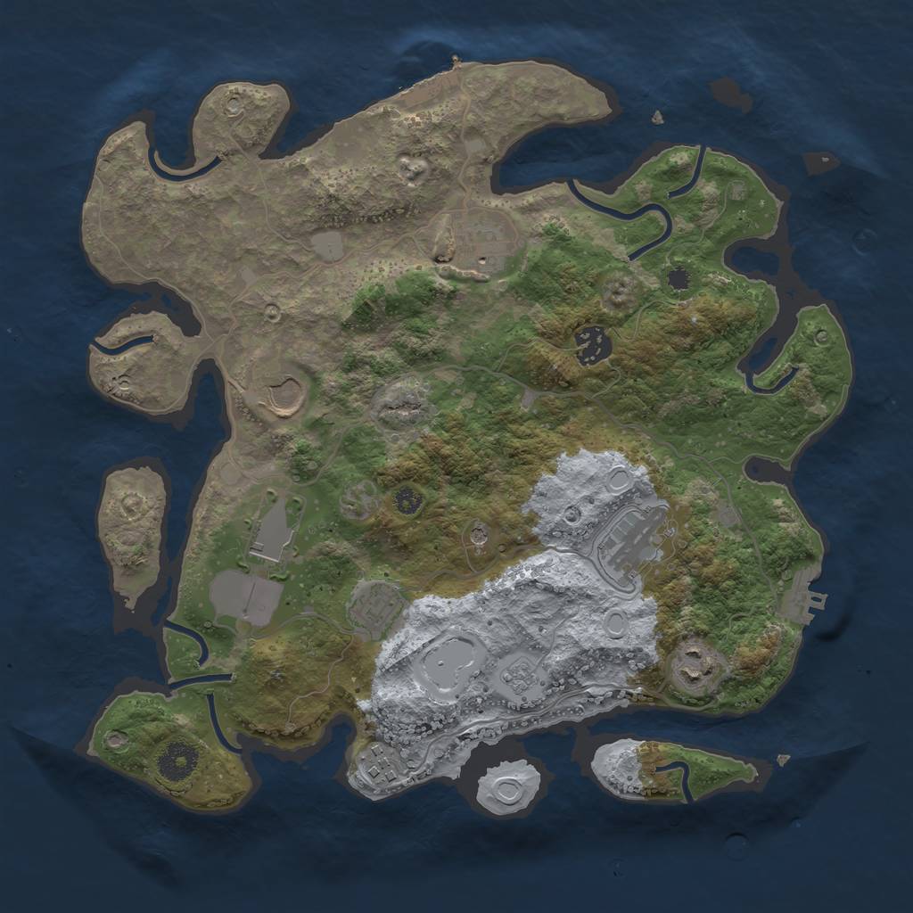 Rust Map: Procedural Map, Size: 3500, Seed: 97246, 17 Monuments