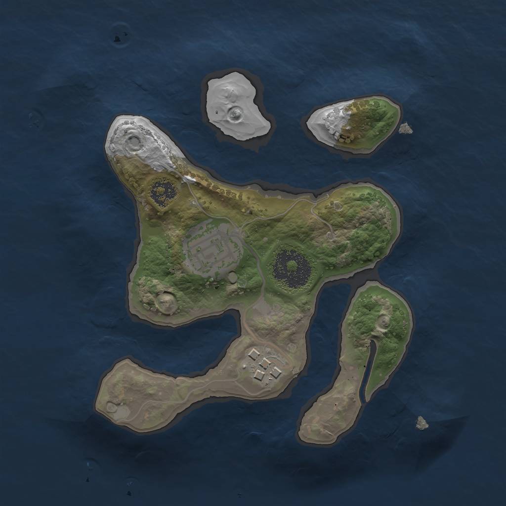 Rust Map: Procedural Map, Size: 2000, Seed: 1739824270, 4 Monuments