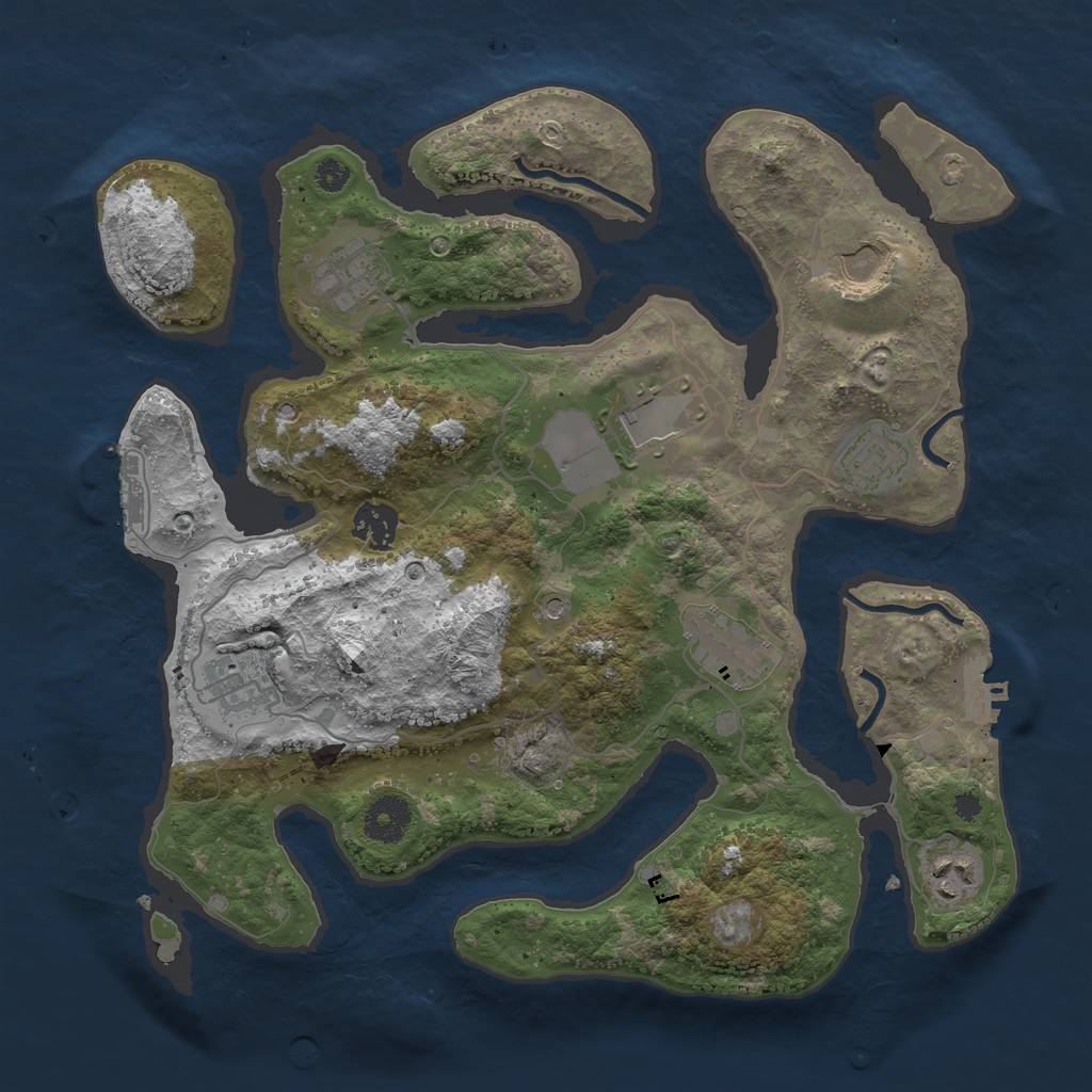 Rust Map: Procedural Map, Size: 3500, Seed: 932735807, 13 Monuments