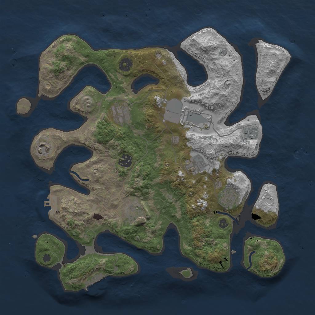 Rust Map: Procedural Map, Size: 3500, Seed: 818707, 15 Monuments