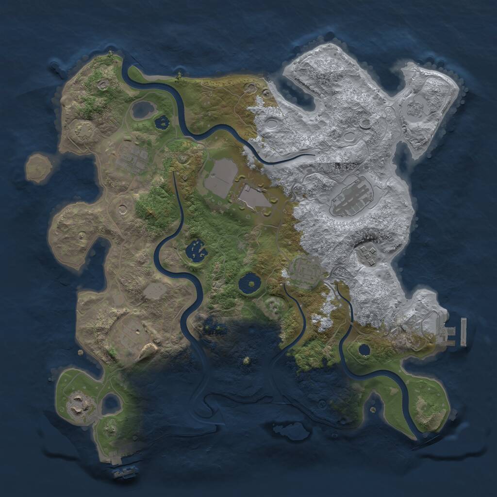 Rust Map: Procedural Map, Size: 3500, Seed: 818707, 14 Monuments