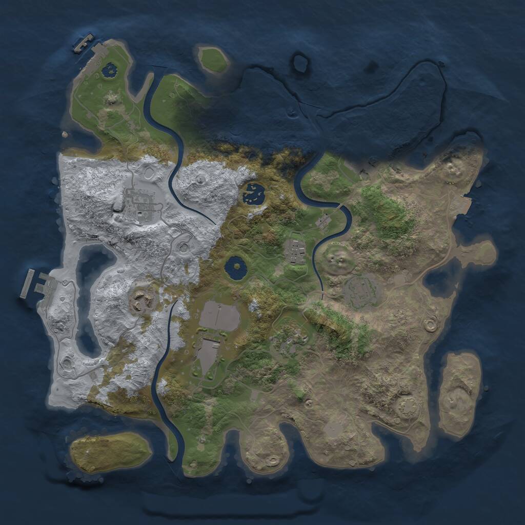 Rust Map: Procedural Map, Size: 3500, Seed: 209675, 13 Monuments