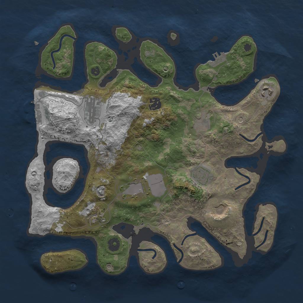 Rust Map: Procedural Map, Size: 3500, Seed: 209675, 13 Monuments