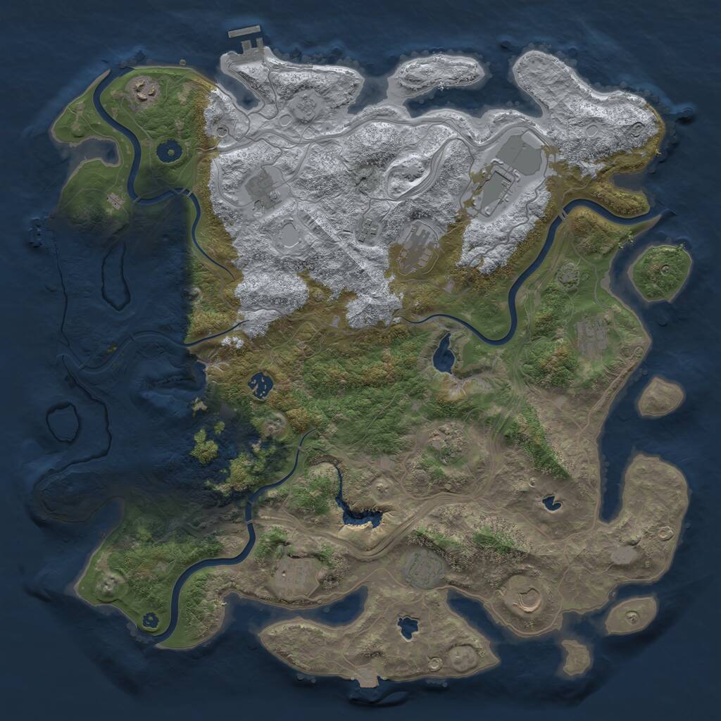 Rust Map: Procedural Map, Size: 4500, Seed: 854945, 17 Monuments