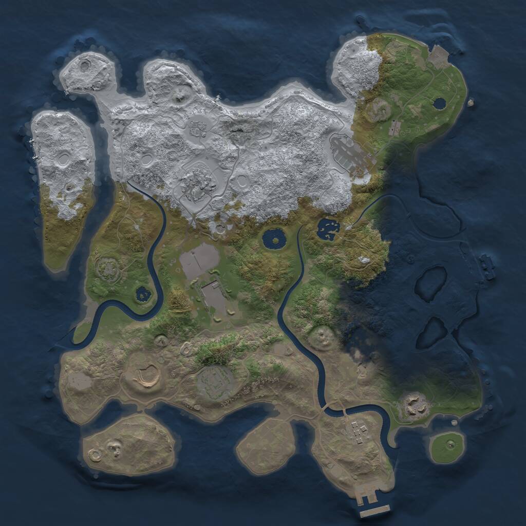 Rust Map: Procedural Map, Size: 3500, Seed: 552572, 15 Monuments