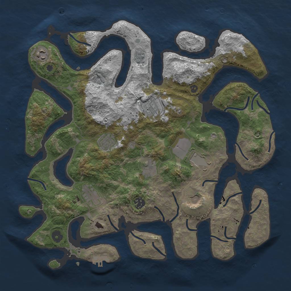 Rust Map: Procedural Map, Size: 3800, Seed: 1872, 13 Monuments