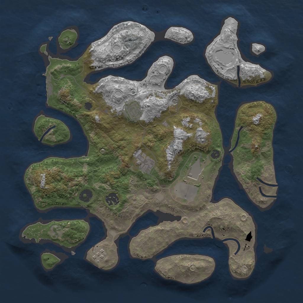 Rust Map: Procedural Map, Size: 3500, Seed: 244902, 15 Monuments