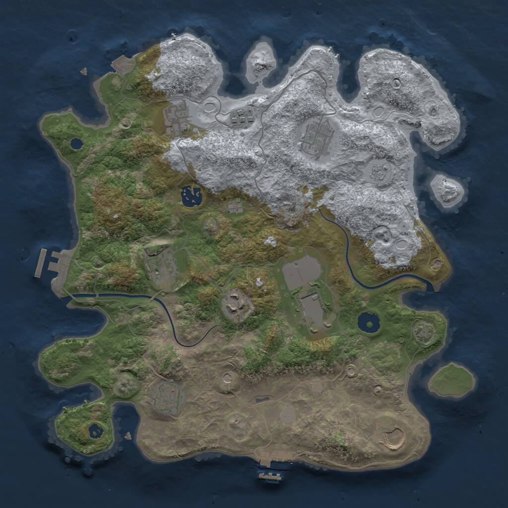 Rust Map: Procedural Map, Size: 3500, Seed: 178670, 15 Monuments