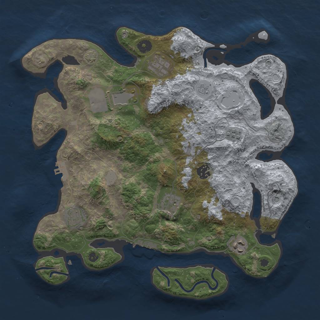 Rust Map: Procedural Map, Size: 3500, Seed: 214416, 15 Monuments